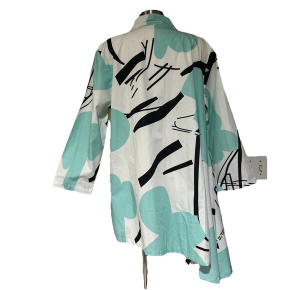 Art To Wear Cupcake International Memphis Abstract L 100% Cotton Jacket Shirt - Picture 9 of 16